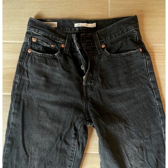 Levi's Wedgie Ripped High Waist Crop Straight Leg Jeans, After Sunset, size 24 - Picture 5 of 7